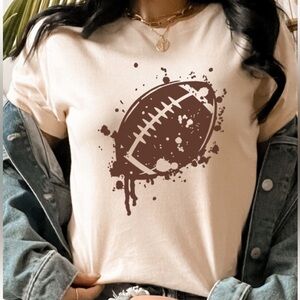 Cream football tee